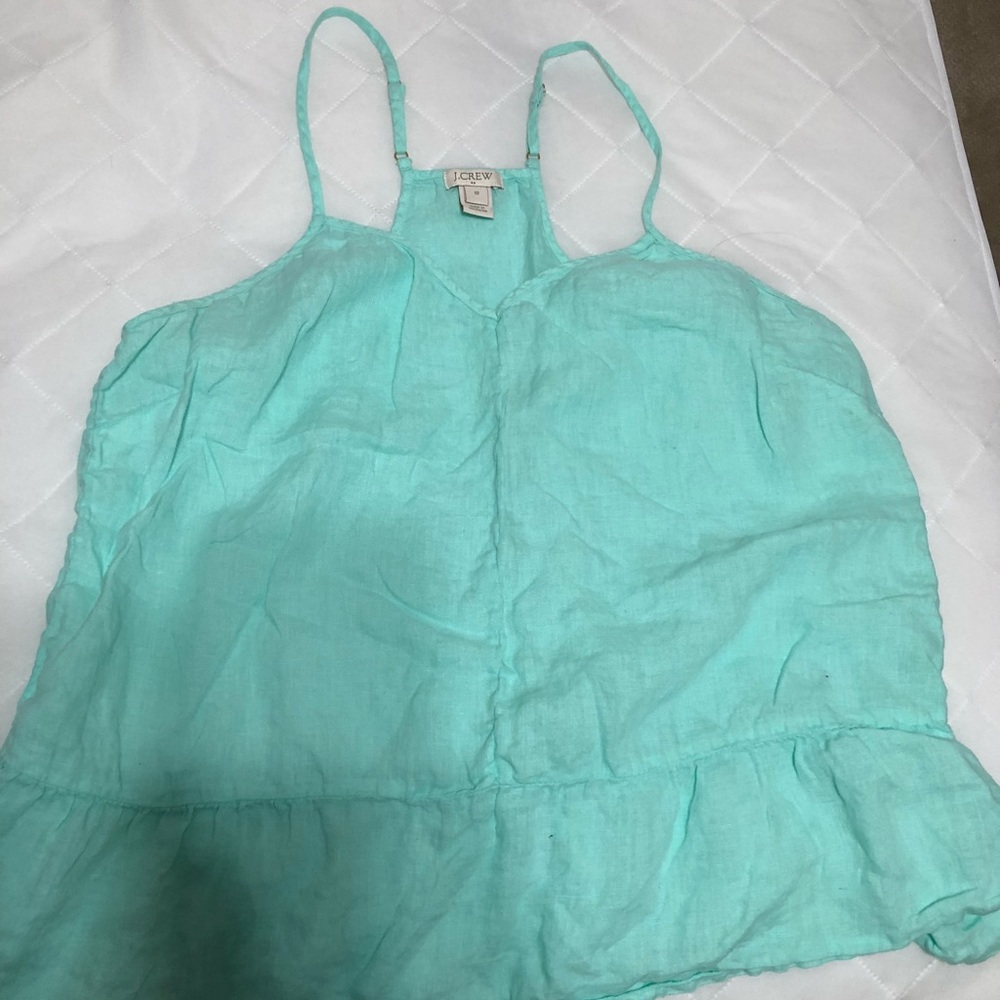 JCrew linen peplum tank top